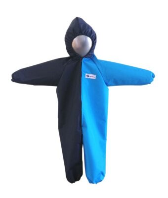Navy/Turquoise Childrens Messy Play All-in-one Coveralls - NZ Made