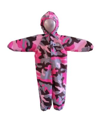 Waterproof Pink Camo Coveralls for Babies, Toddlers and Children
