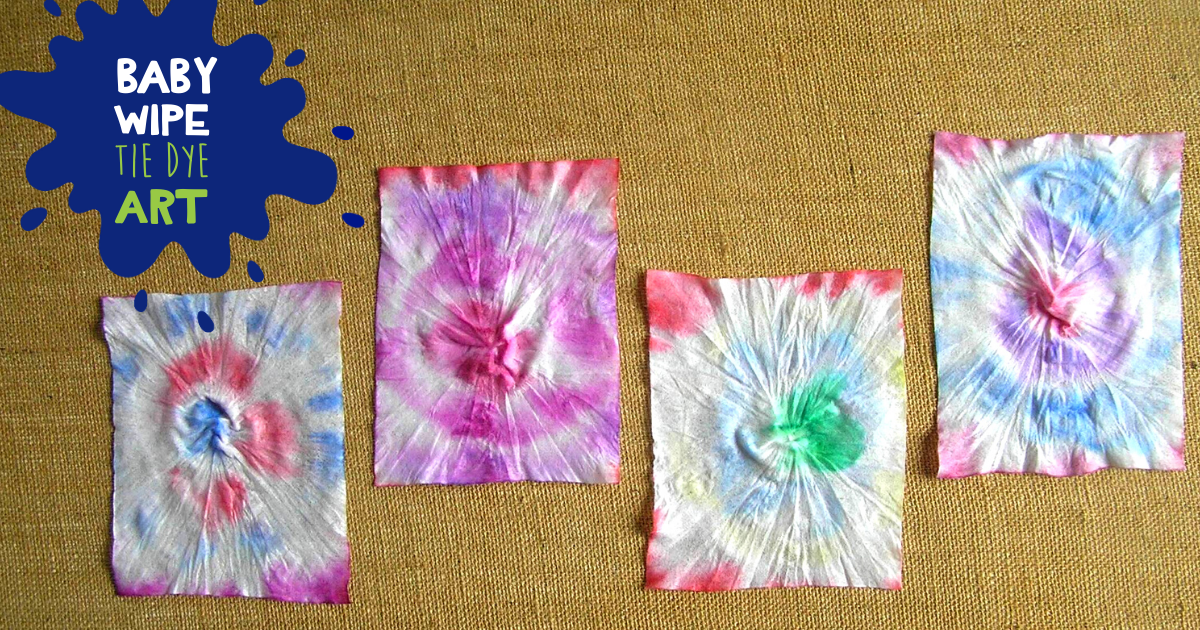 Baby wipe tie dye art a simple craft for toddlers and young children