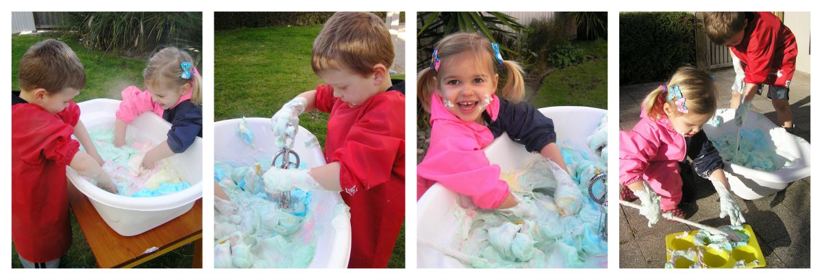 Mud Mates messy play adventures blog: colourful soap slime