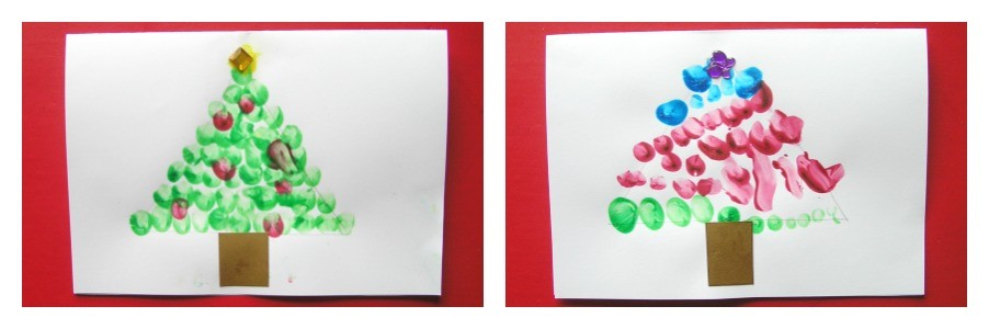 Fingerprint Christmas Tree Card