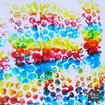 Bubble Wrap Roller Painting - Messy Play Fun