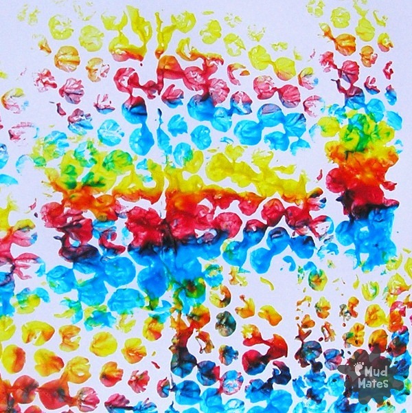 Bubble Wrap Roller Painting - Messy Play Fun
