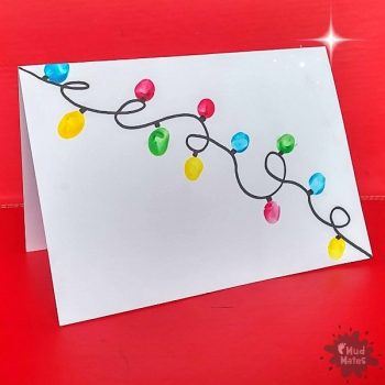 Fingerprint Christmas Lights Card