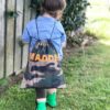 Green Camo Drawstring Waterproof Wet Bag with Orange Madden