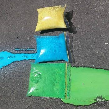 Exploding Chalk Paint Bags - Kids Messy Play Activity