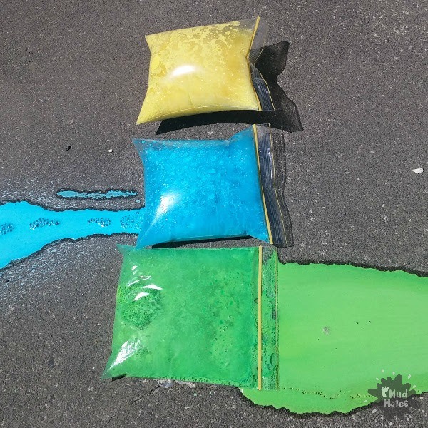 Exploding Chalk Paint Bags - Kids Messy Play Activity