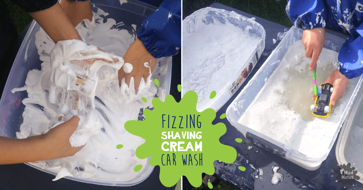 Fizzing Shaving Cream Car Wash Sensory Play Fun for Kids
