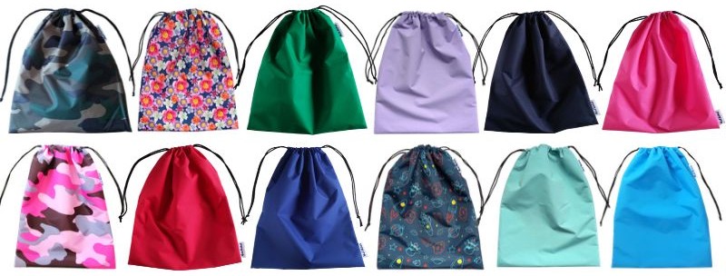 Colour options for Mud Mates NZ-made waterproof swim bags which are included in the Mud Mates Kids Swim Pack