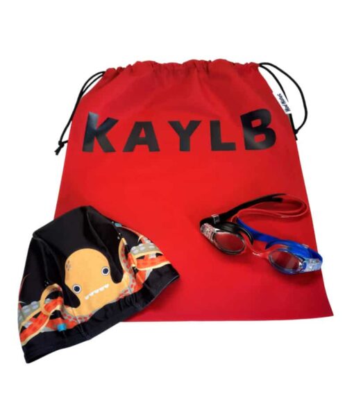 Kids Swim Pack - a NZ-made swim bag, kids goggles + kids swim cap
