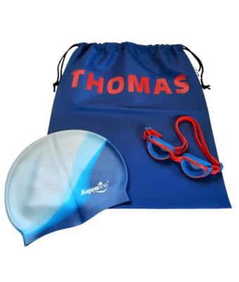 Kids Swim Pack - a NZ-made swim bag, kids goggles + kids swim cap