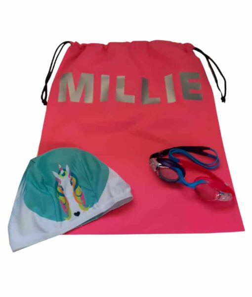 Kids Swim Pack - a NZ-made swim bag, kids goggles + kids swim cap