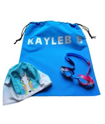 Kids Swim Pack - a NZ-made swim bag, kids goggles + kids swim cap