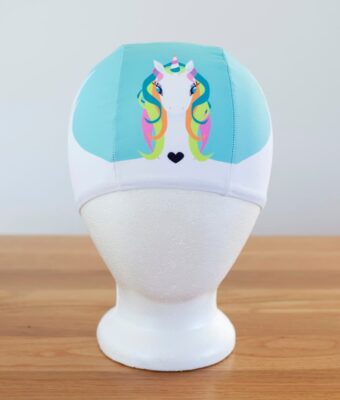 Rainbow Unicorn Lycra Kids Swim Caps