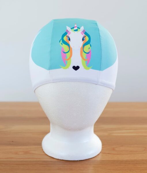 Rainbow Unicorn Lycra Kids Swim Caps
