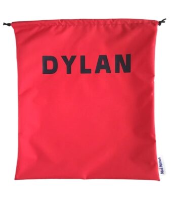 Red Personalised Drawstring Swim Bags / Wet Bags