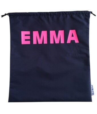 Personalised Navy Drawstring Swim Bags / Wet Bags for Kids
