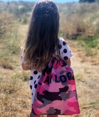 Children's Pink Camo Swim Bags / Wet Bags