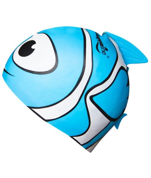 Blue fish kids swim caps