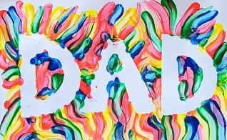 Father's Day Crafts - finger painted 'DAD' card