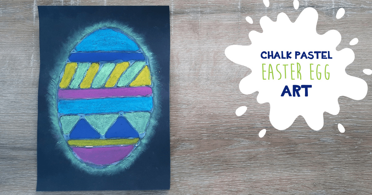 How to create a colourful chalk pastel Easter egg art piece