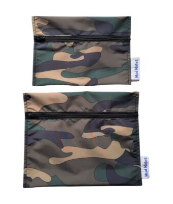 NZ-Made Waterproof Mini and Small Zippered Wet Bags - Green Camo