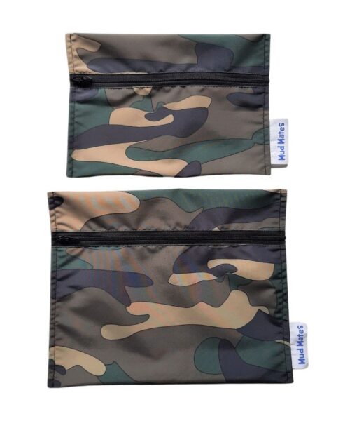 NZ-Made Waterproof Mini and Small Zippered Wet Bags - Green Camo