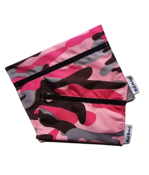 NZ-Made Waterproof Mini and Small Zippered Wet Bags - Pink Camo