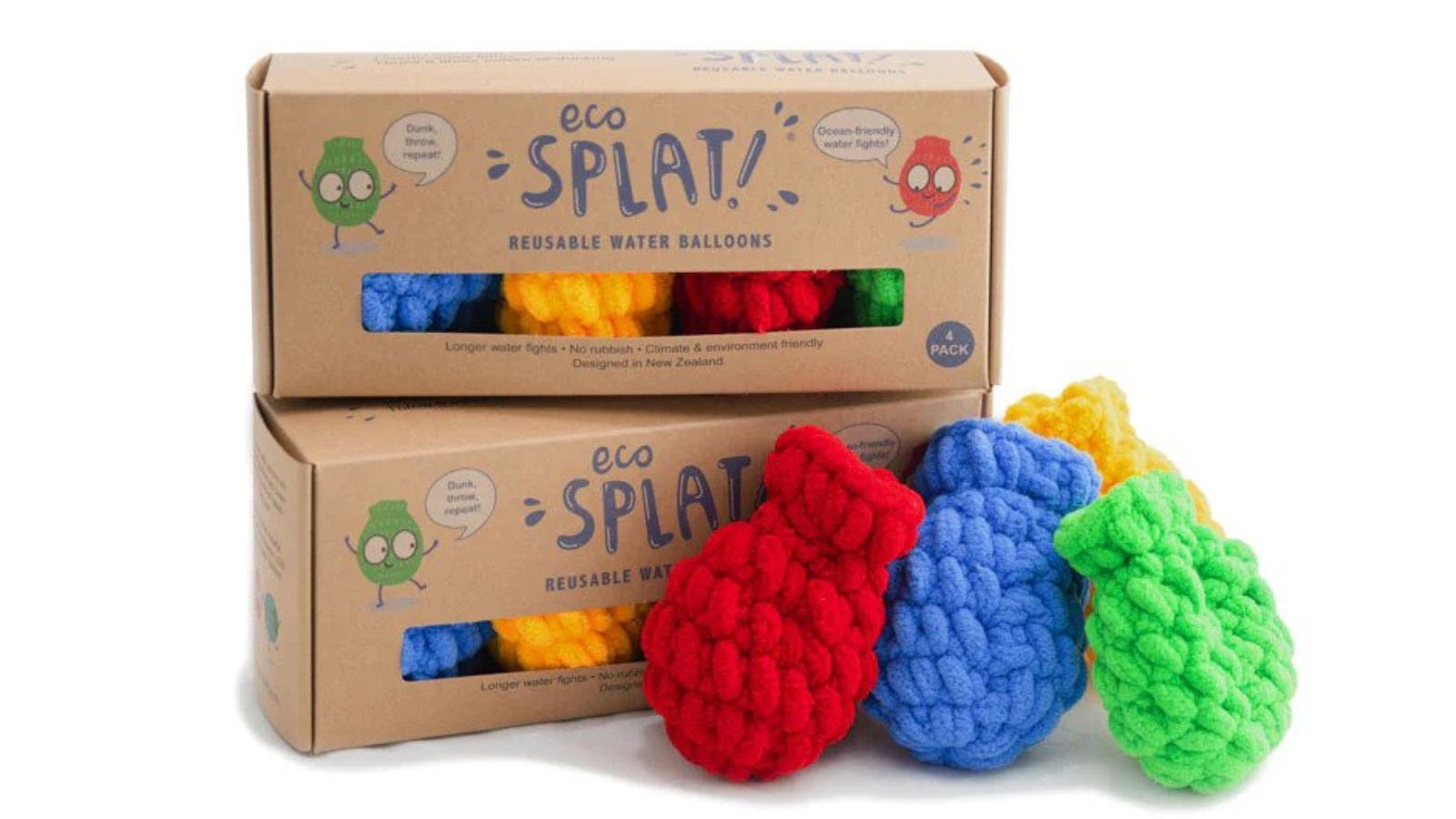 EcoSplat Reusable Water Balloons in 100% recyclable packaging