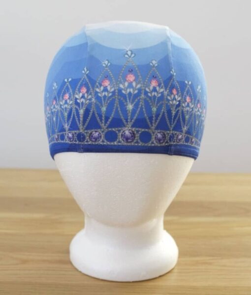 Blue Tiara Lycra Kids Swim Caps