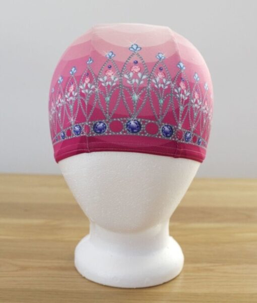 Pink Tiara Lycra Kids Swim Caps