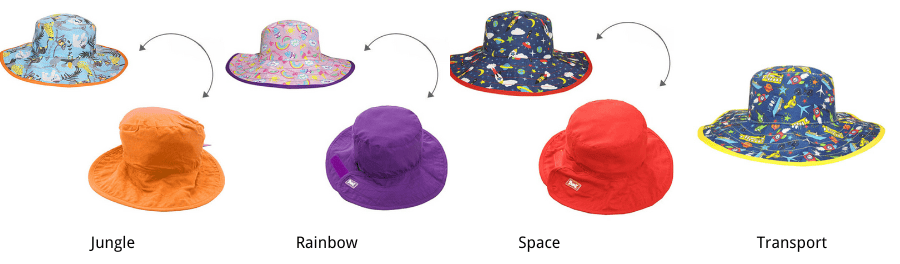 Reversible Baby and Kids Sun Hats Range from Mud Mates