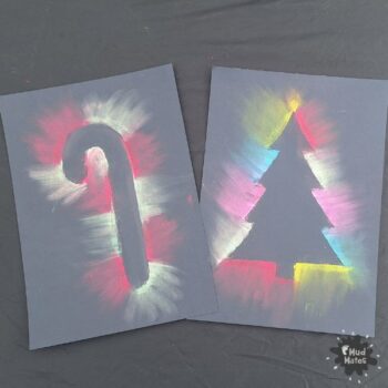 Christmas Chalk Pastel Art completed pieces - candy cane and Christmas tree