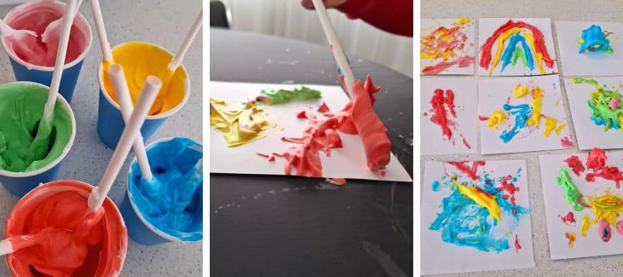 How to make puffy paint - a fun messy, sensory play activity for kids