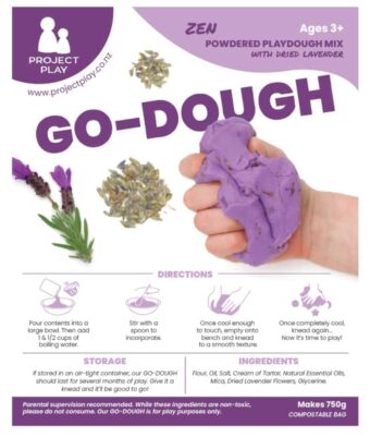 NZ-made Zen Go Dough Playdough Mix packet