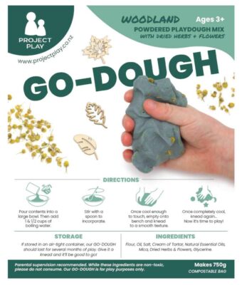 NZ-made Woodland Go Dough Playdough Mix packet