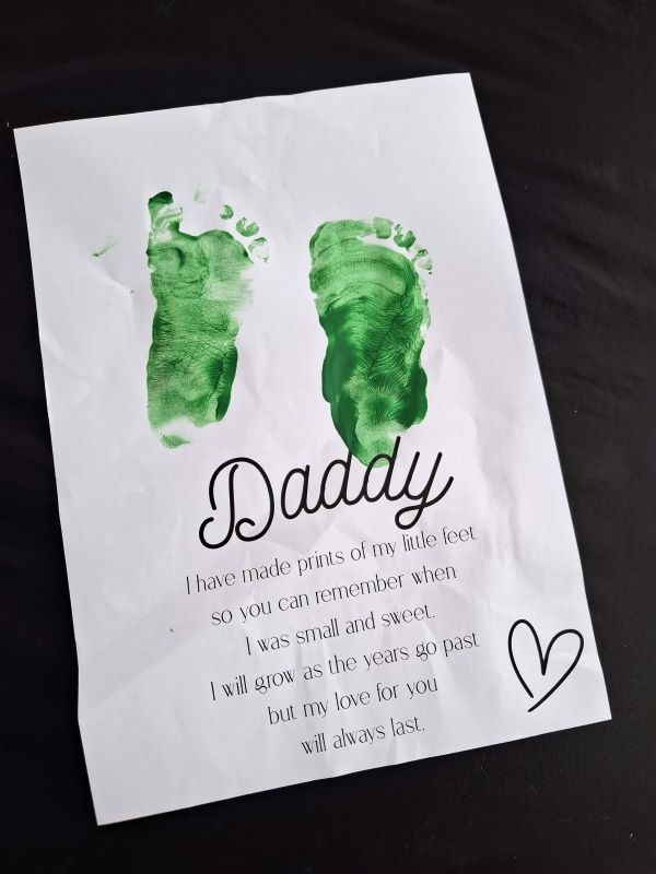 Father's Day Footprint Card with poem