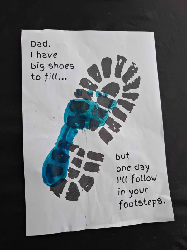 Father's Day Footprint Card - follow in dads footsteps