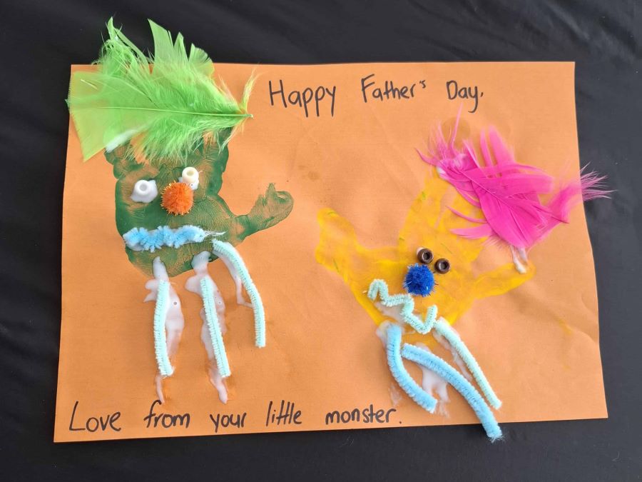 Monsters Father's Day Footprint Card