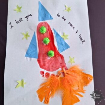Rocket Ship Father's Day Footprint Keepsake