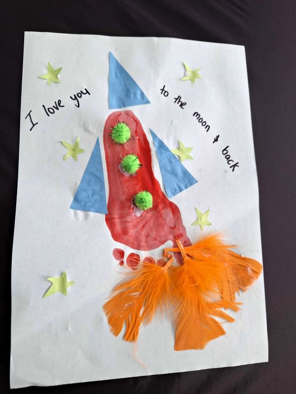 Rocket Ship Father's Day Footprint Keepsake