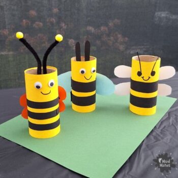 Create these adorable bees with this fun toilet paper roll bee craft