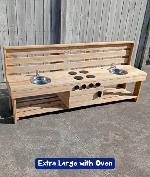 NZ-Made Extra Large with Oven Wooden Mud Kitchens for Kids Secure your Mud Kitchen Christmas pre-order today! NZ-made, durable outdoor play kitchens kids love. Order now for Christmas delivery and get a free gift.