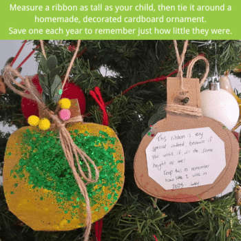 A ribbon height keepsake Christmas ornament