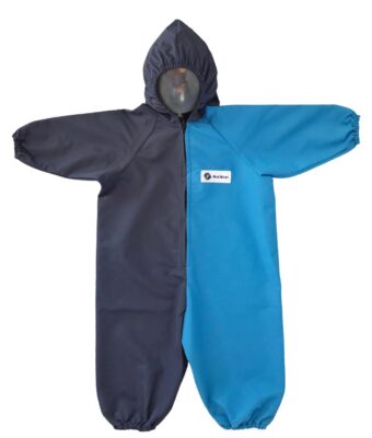 Children’s coveralls in navy/turquoise combo
