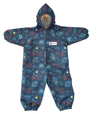 Children’s coveralls in space pattern